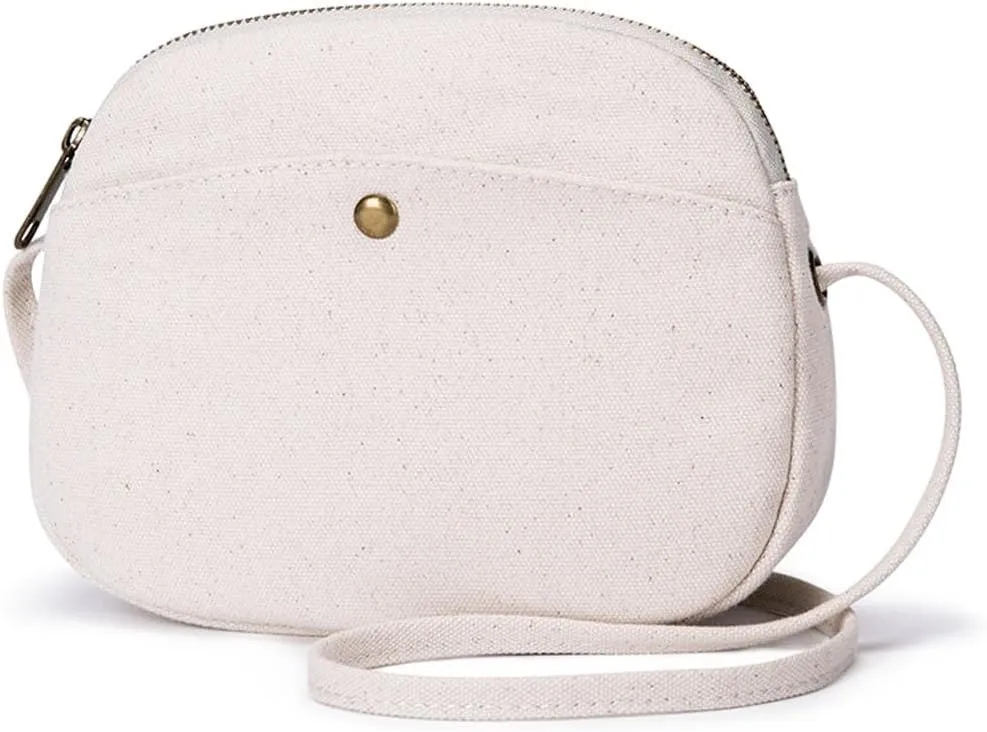 Canvas Round Crossbody Bag for Women Adjustable Length Fashionable and Spacious Women Crossbody Bags