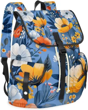 Carry on Backpack Beautiful Flowers Print Lightweight Waterproof Travel Backpack for Men & Women, Vintage Laptop Backpack Ideal for Work, Travel & College (13x6.3x16.5 in)