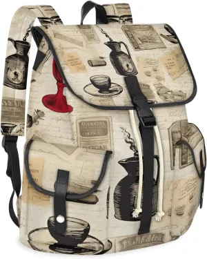 Carry on Backpack Coffee Vintage Style Lightweight Waterproof Travel Backpack for Men & Women, Vintage Laptop Backpack Ideal for Work, Travel & College (13x6.3x16.5 in)