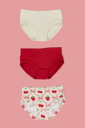 CHERRY BOW BERRY DREAM GIRL'S BRIEF SET