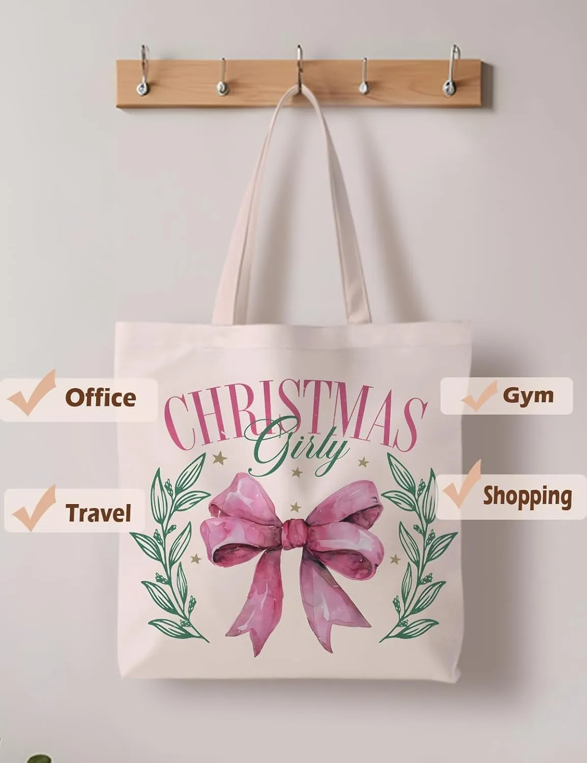 Christmas Tote Bag, Christmas Bags for Women, Womens Gifts for Christmas