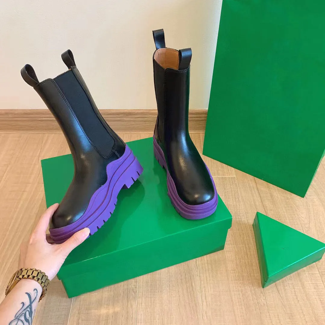 Chunky  Mid Calf Platform  Boots