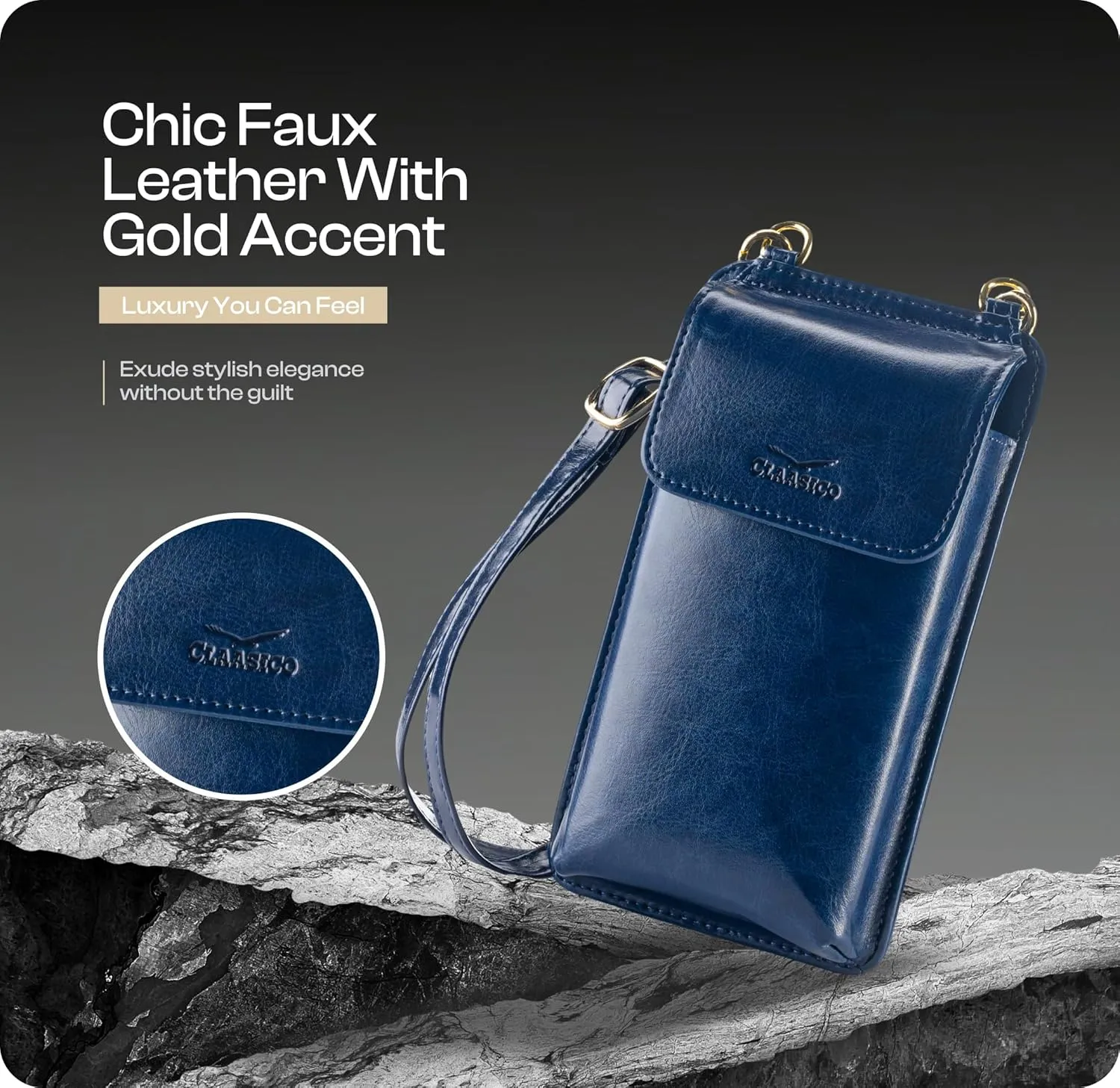 Claasico Womens Crossbody Wallet & Phone Case | iPhone/Samsung/LG Magnet Cell Pouch & Handbag
