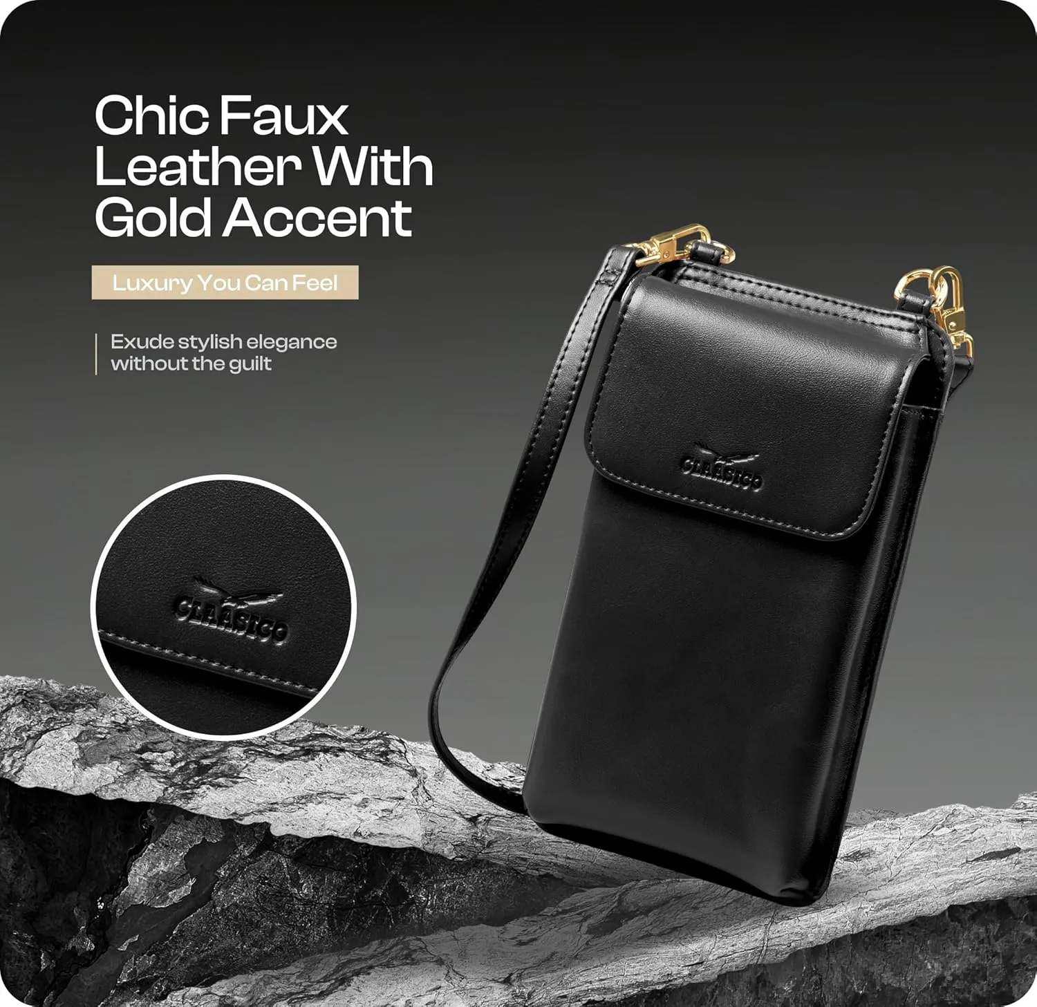 Claasico Womens Crossbody Wallet & Phone Case | iPhone/Samsung/LG Magnet Cell Pouch & Handbag