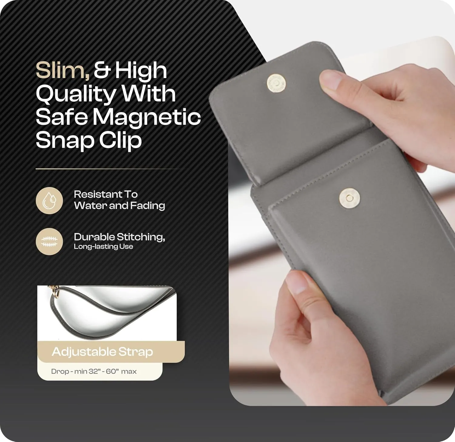Claasico Womens Crossbody Wallet & Phone Case | iPhone/Samsung/LG Magnet Cell Pouch & Handbag