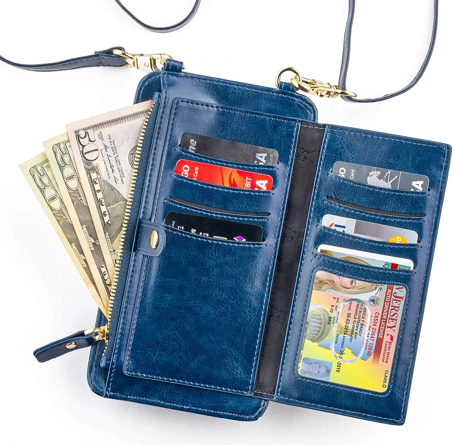 Claasico Womens Crossbody Wallet & Phone Case | iPhone/Samsung/LG Magnet Cell Pouch & Handbag