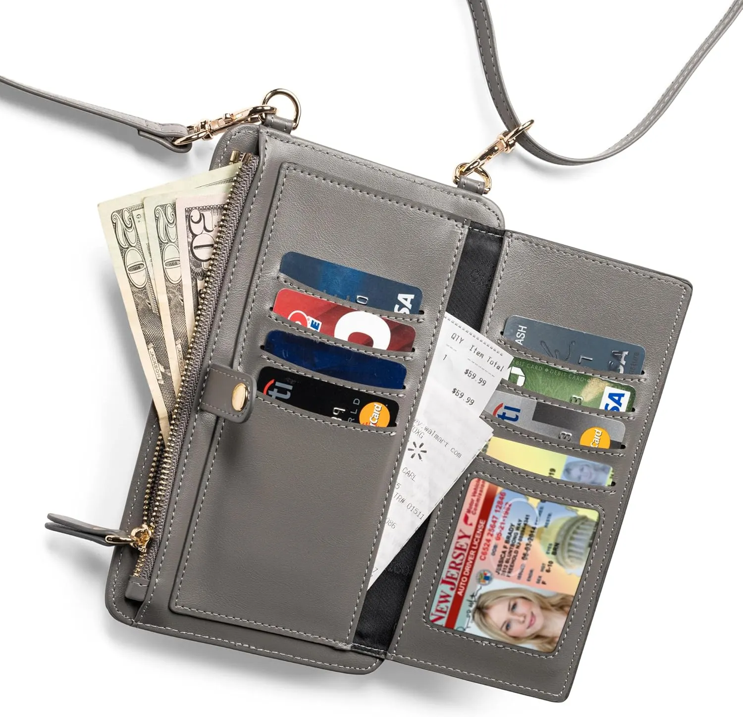 Claasico Womens Crossbody Wallet & Phone Case | iPhone/Samsung/LG Magnet Cell Pouch & Handbag