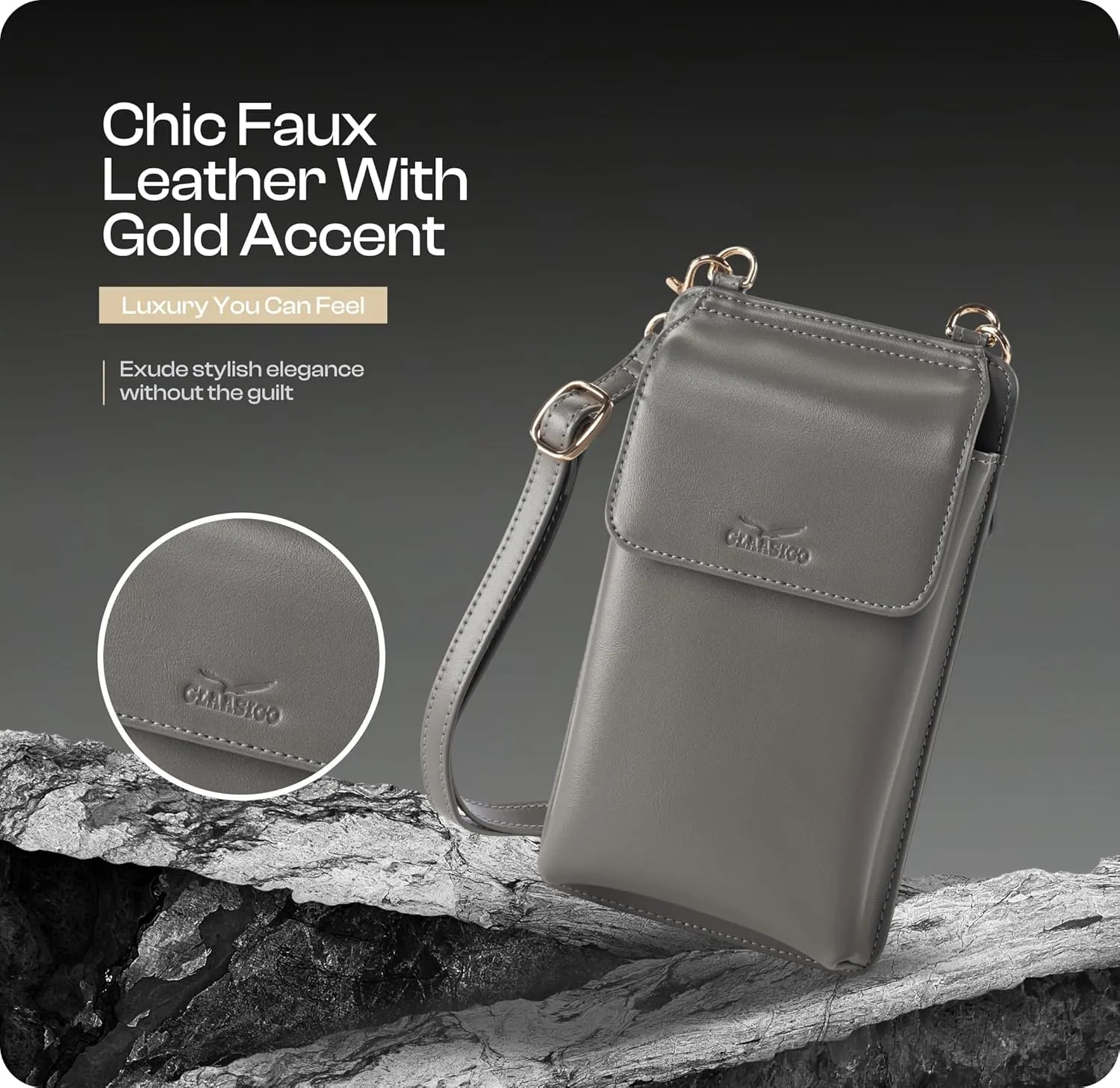 Claasico Womens Crossbody Wallet & Phone Case | iPhone/Samsung/LG Magnet Cell Pouch & Handbag
