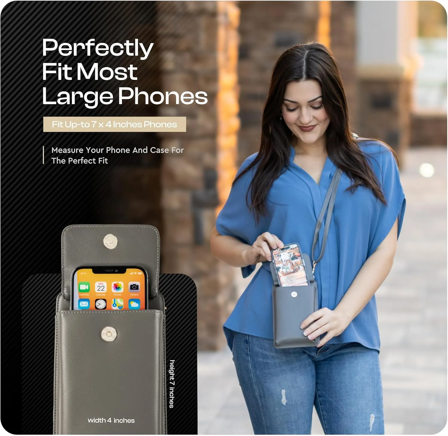 Claasico Womens Crossbody Wallet & Phone Case | iPhone/Samsung/LG Magnet Cell Pouch & Handbag