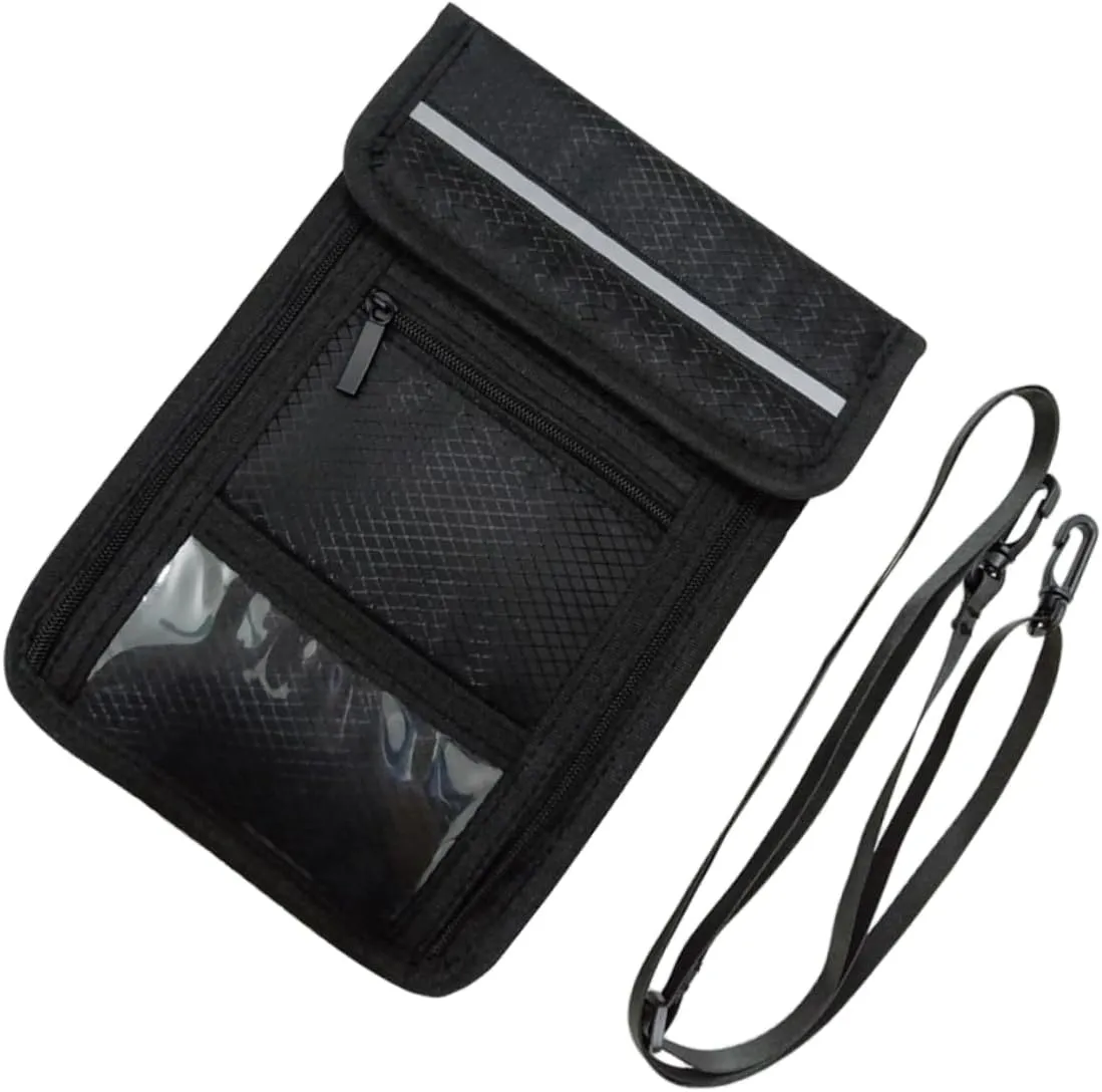 CLISPEED Hanging Passport Holder Travel Wallet Portable Money Pouch Secure Storage