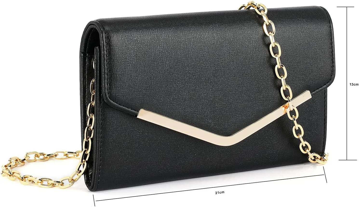 Clutch Purse Evening Bag for WomenEnvelope Handbag With Detachable Chain