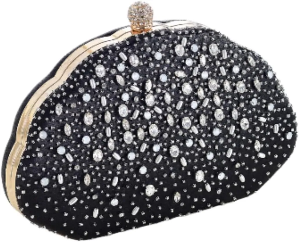 Clutch Purses For Women,Evening Bags And Clutches Bag With Chain For Weddings Formal Prom Party-One Package Gives You Three Different Experiences(Black)