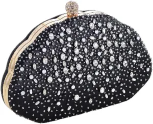 Clutch Purses For Women,Evening Bags And Clutches Bag With Chain For Weddings Formal Prom Party-One Package Gives You Three Different Experiences(Black)