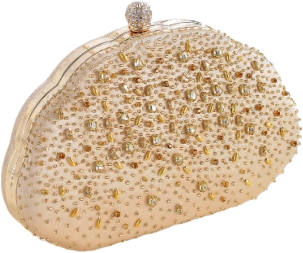 Clutch Purses For Women,Evening Bags And Clutches Bag With Chain For Weddings Formal Prom Party-One Package Gives You Three Different Experiences(Gold)