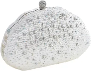 Clutch Purses For Women,Evening Bags And Clutches Bag With Chain For Weddings Formal Prom Party-One Package Gives You Three Different Experiences(White)
