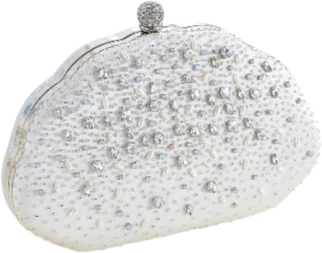 Clutch Purses For Women,Evening Bags And Clutches Bag With Chain For Weddings Formal Prom Party-One Package Gives You Three Different Experiences(White)