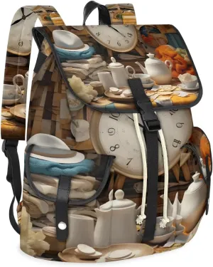 Coffee Time Waterproof Laptop Backpack for Men Women Vintage Style Backpack Large Storage Carry on Backpack for Travel & Work Fits 15-inch Notebook
