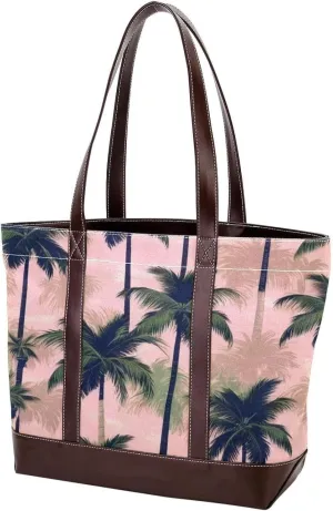 Colored Leaves-475 Tote Bags Durable Leather Canvas Purses and Handbags for Women Top Handle Shoulder Satchel Hobo Bags