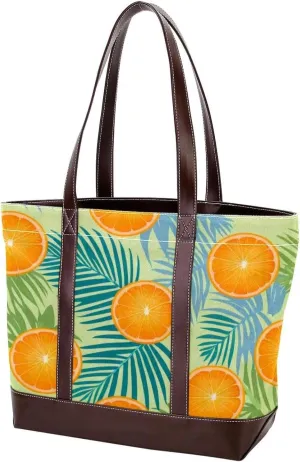 Colored Leaves-505 Tote Bags Durable Leather Canvas Purses and Handbags for Women Top Handle Shoulder Satchel Hobo Bags