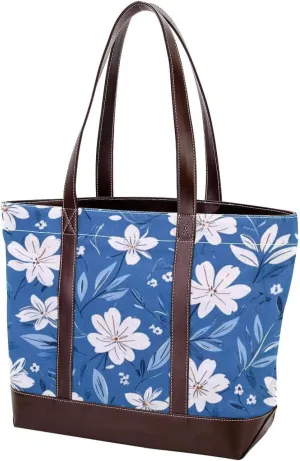 Colored Leaves-691 Tote Bags Durable Leather Canvas Purses and Handbags for Women Top Handle Shoulder Satchel Hobo Bags