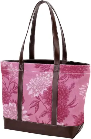 Colored Leaves-721 Tote Bags Durable Leather Canvas Purses and Handbags for Women Top Handle Shoulder Satchel Hobo Bags