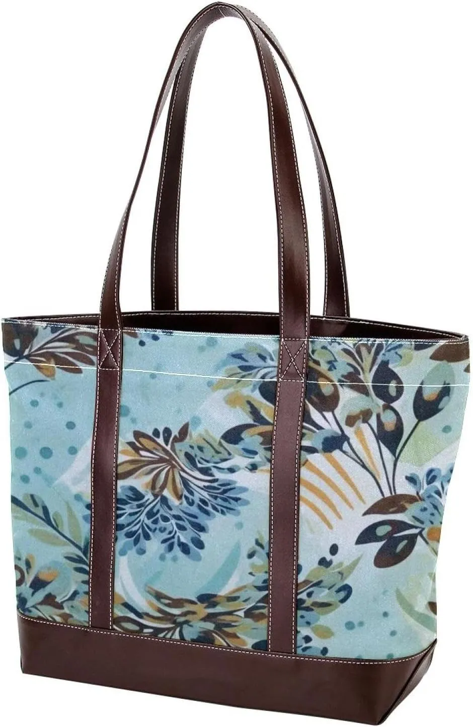 Colored Leaves-772 Tote Bags Durable Leather Canvas Purses and Handbags for Women Top Handle Shoulder Satchel Hobo Bags