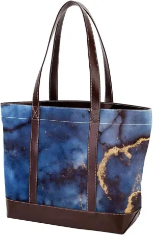 Colored Marble-1435 Tote Bags Durable Leather Canvas Purses and Handbags for Women Top Handle Shoulder Satchel Hobo Bags