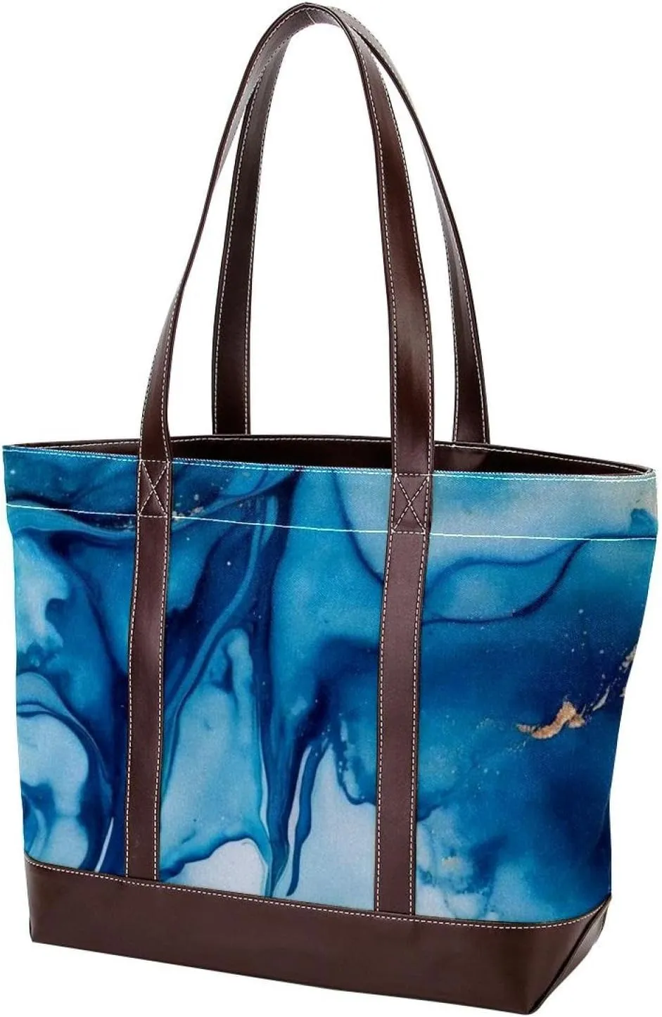 Colored Marble-1438 Tote Bags Durable Leather Canvas Purses and Handbags for Women Top Handle Shoulder Satchel Hobo Bags