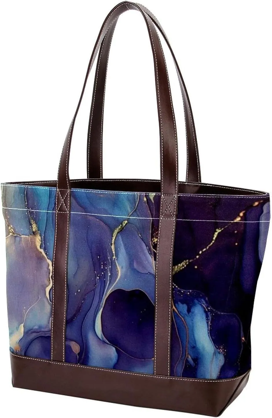 Colored Marble-1444 Tote Bags Durable Leather Canvas Purses and Handbags for Women Top Handle Shoulder Satchel Hobo Bags