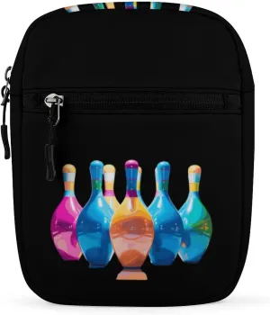 Colorful Bowling Pins Crossbody Bag Sling Bag Fanny Pack Cross Body Fashion Waist Packs Belt Bag with Adjustable Strap