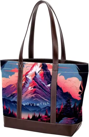 Colorful Landscape-736 Tote Bags Durable Leather Canvas Purses and Handbags for Women Top Handle Shoulder Satchel Hobo Bags
