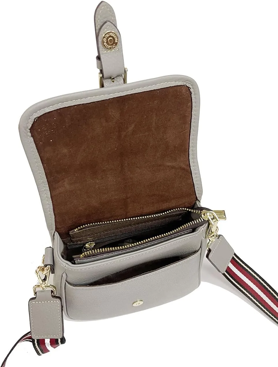 Cow Leather Saddle Bag Colorful Straps Women's Shoulder Bags Multi-functional Bag Travel Grocery Lightweight