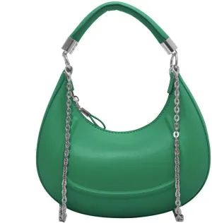 Crescent-shaped Handbags for Women with Chain, PU Tote Bag, Women's Crossbody Handbags, Clutch Purses with Zipper Closure