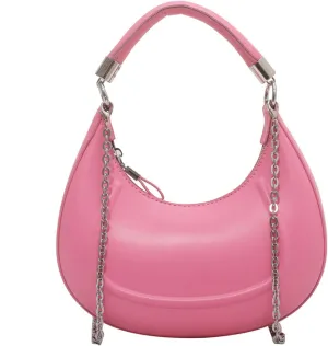 Crescent-shaped Handbags for Women with Chain, PU Tote Bag, Women's Crossbody Handbags, Clutch Purses with Zipper Closure
