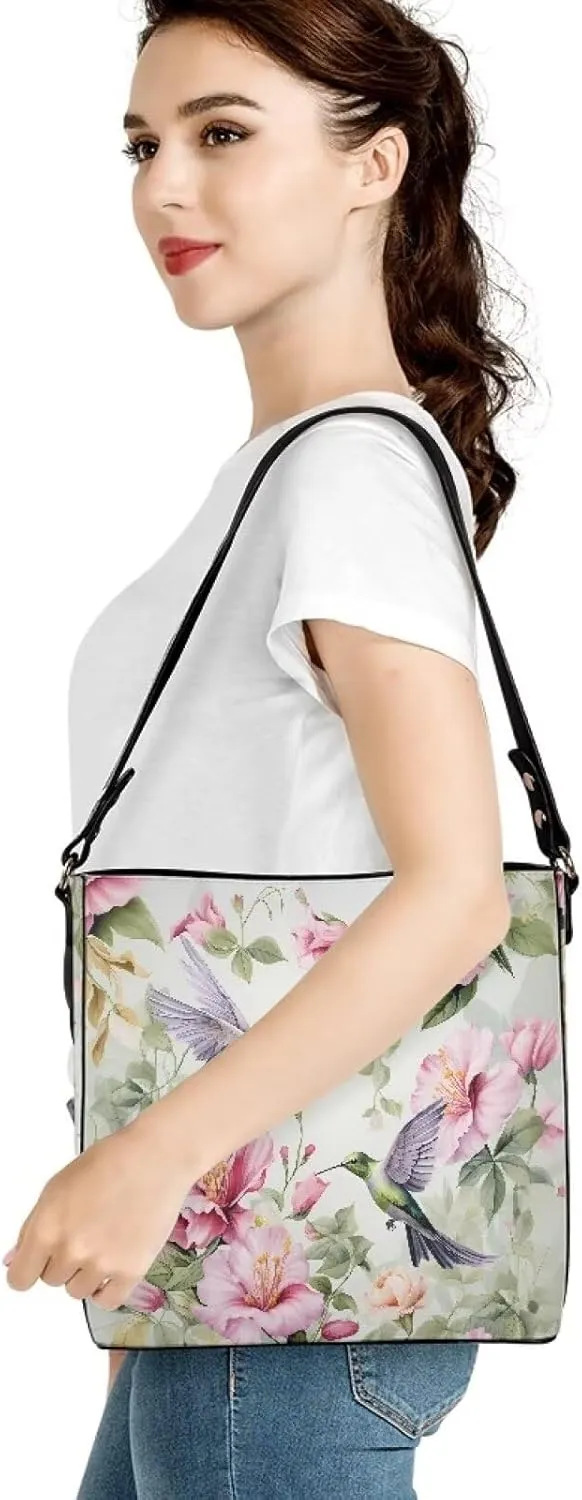 Crossbody Bucket Shoulder Bags for Women Leather Purse Cross Body Handbag Multiple Pockets