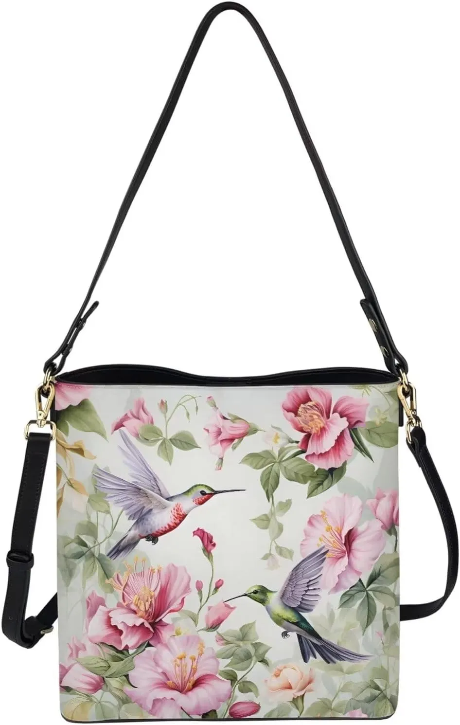 Crossbody Bucket Shoulder Bags for Women Leather Purse Cross Body Handbag Multiple Pockets