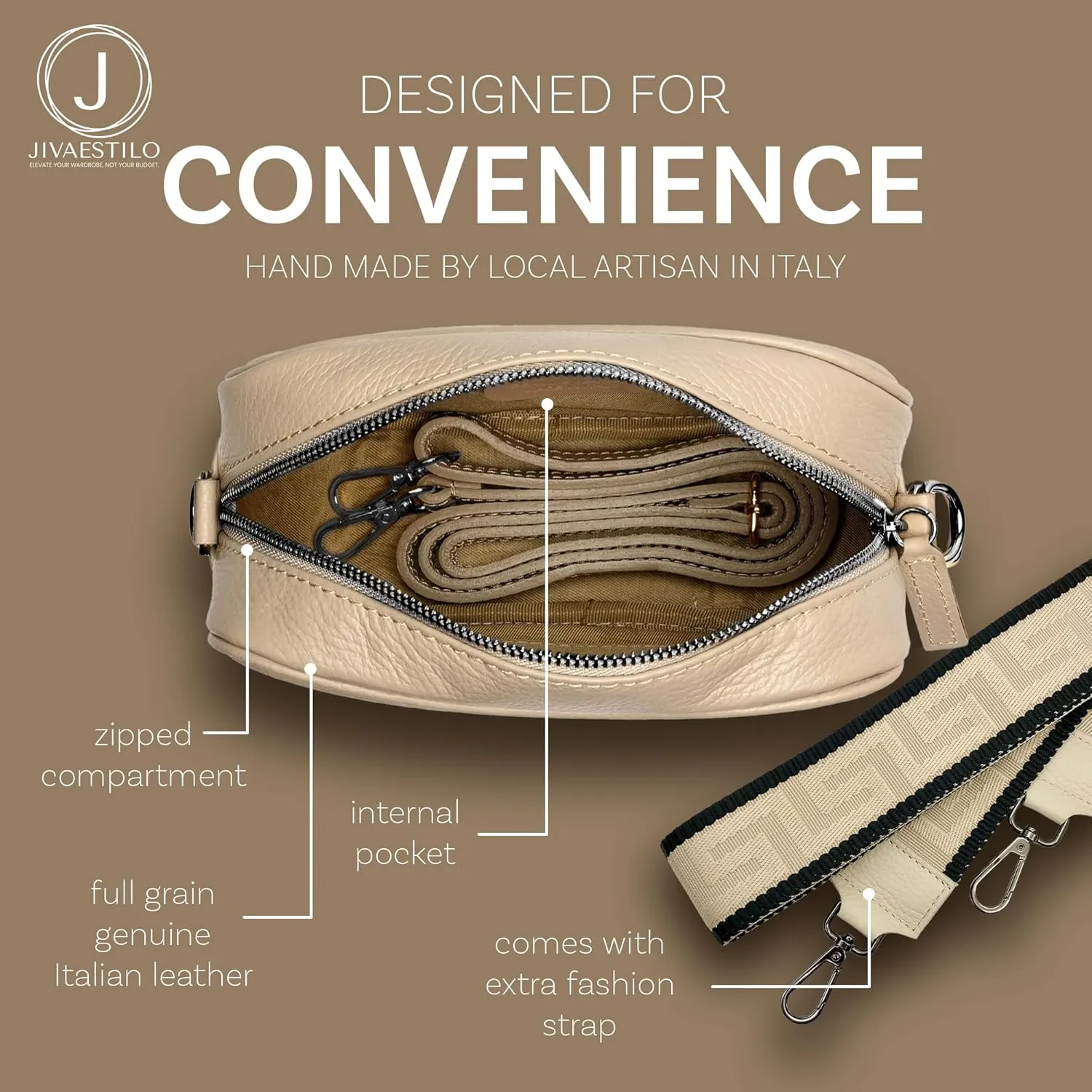 Crossbody Purse for Women - Leather, Trendy Womens Cross Body Bags, Genuine Leather Crossbody Purses