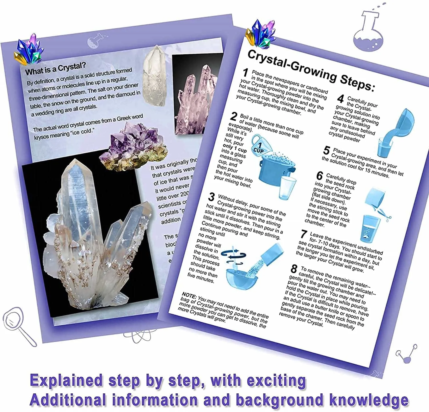 Crystal Growing Kit, Grow 6 Vibrant Crystals