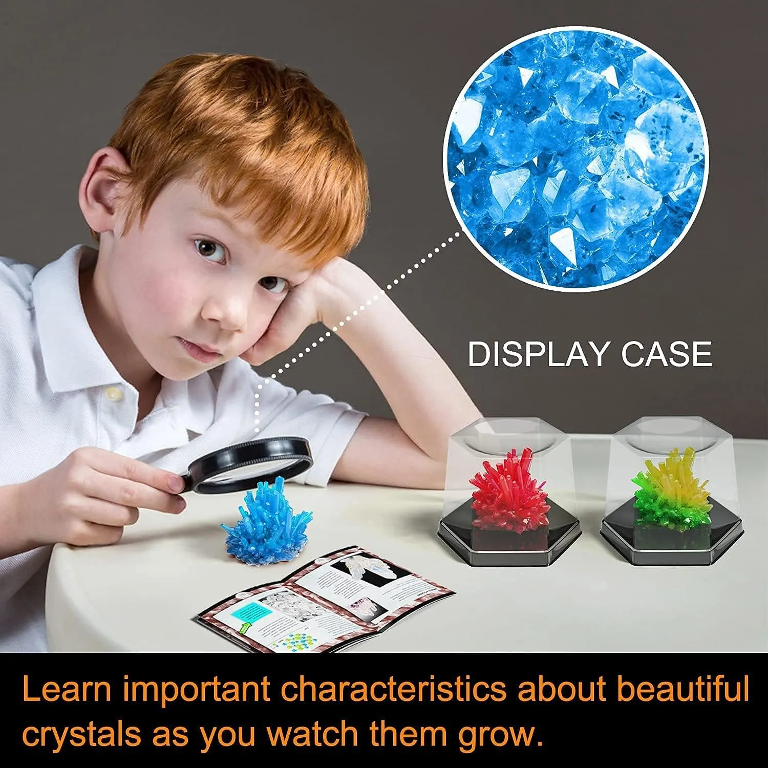 Crystal Growing Kit, Grow 6 Vibrant Crystals