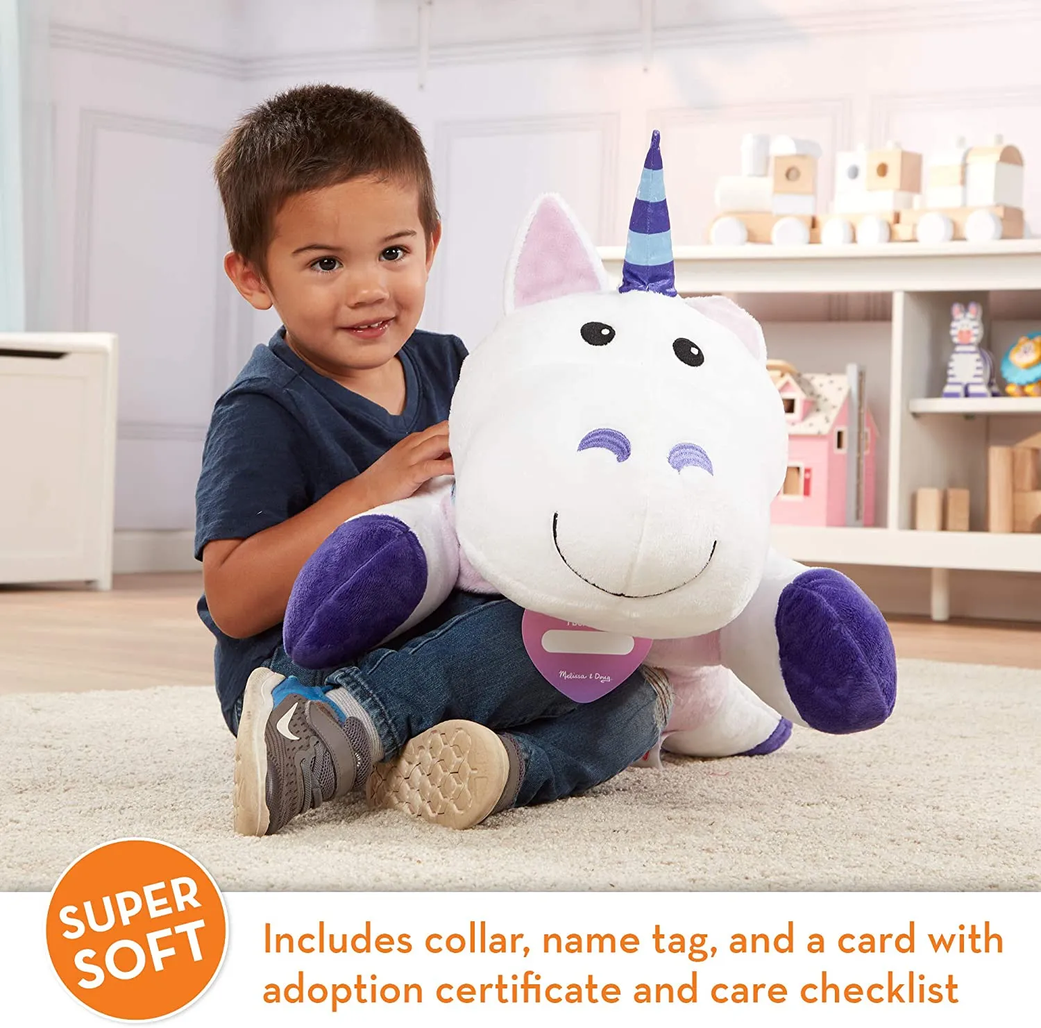 Cuddle Unicorn Jumbo Plush Stuffed Animal with Activity Card