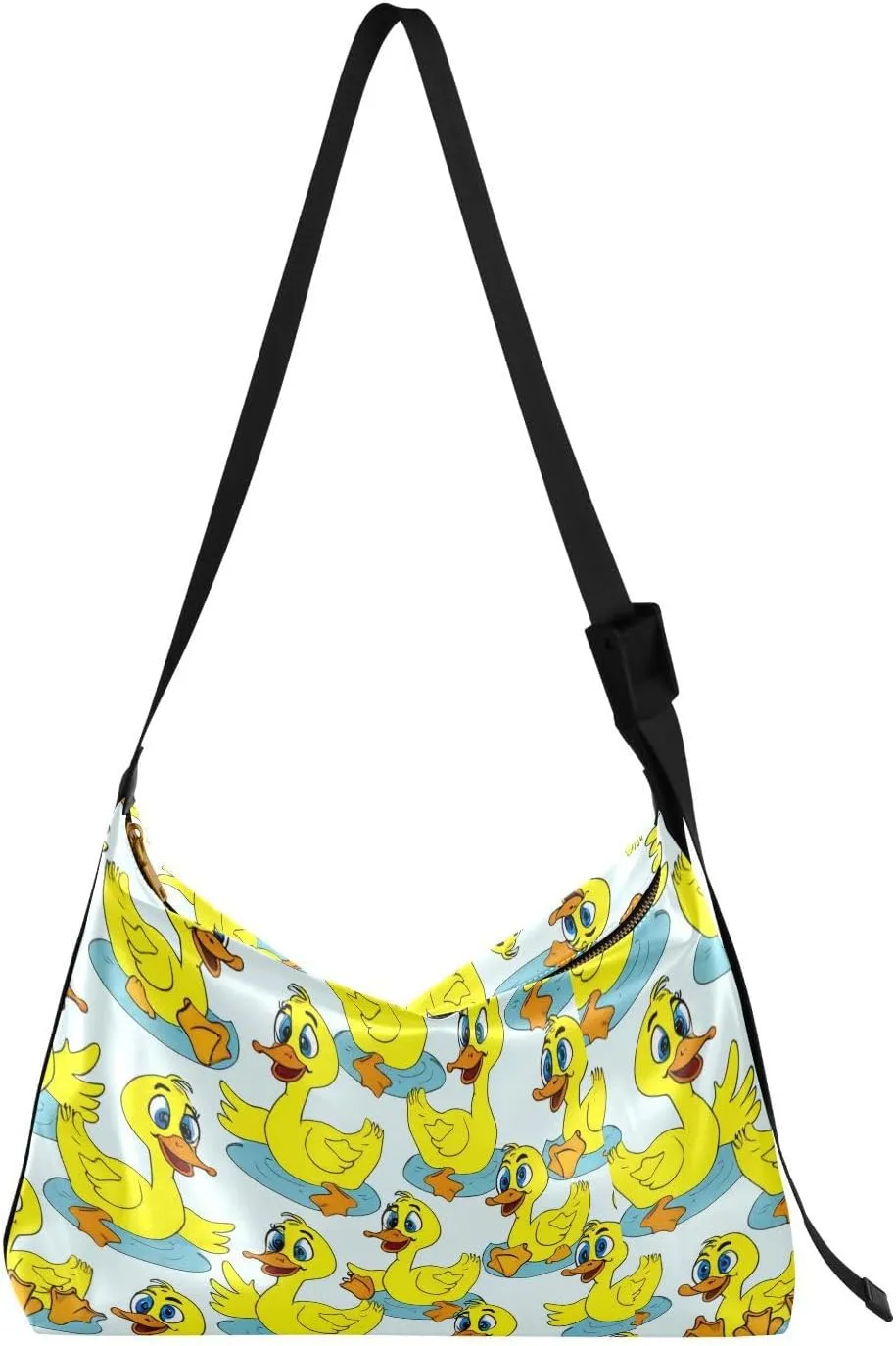 Cute Yellow Ducks Hobo Crossbody Bags for Women Leather Large Shoulder Bag Cross Body Cartoon Artistic Style Trendy Womens Tote Bags Handbag for Travel Shopping