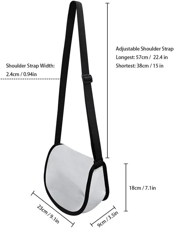 Damask Flowers Classic Messenger Bag Vivid Goldfish Crescent Canvas Cross Body Bag American Flag Pride Shoulder Bags