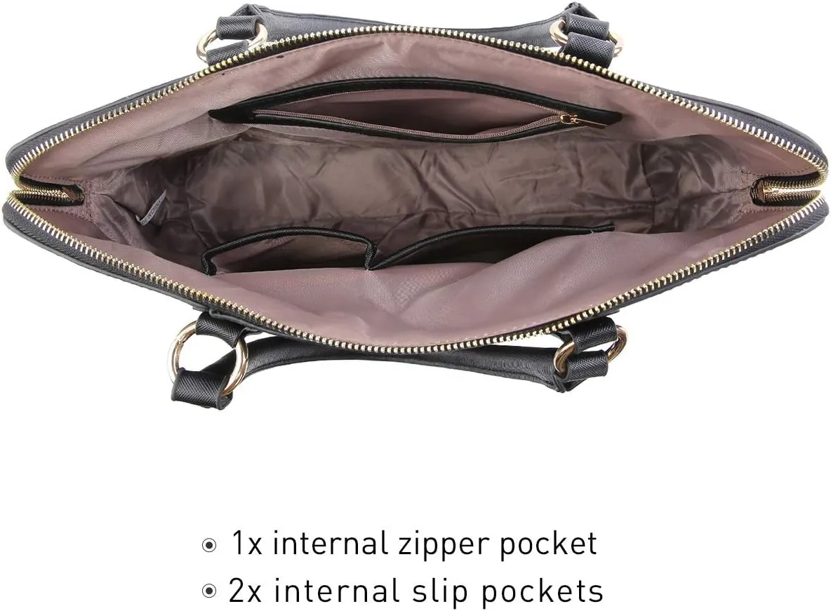 Dasein Women Two Tone Tote Colorblock Purses Handbags for Women Shoulder Work Bag