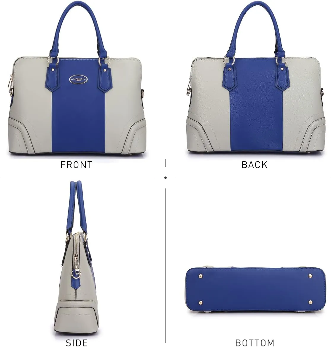 Dasein Women Two Tone Tote Colorblock Purses Handbags for Women Shoulder Work Bag