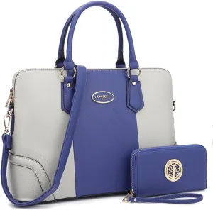 Dasein Women Two Tone Tote Colorblock Purses Handbags for Women Shoulder Work Bag