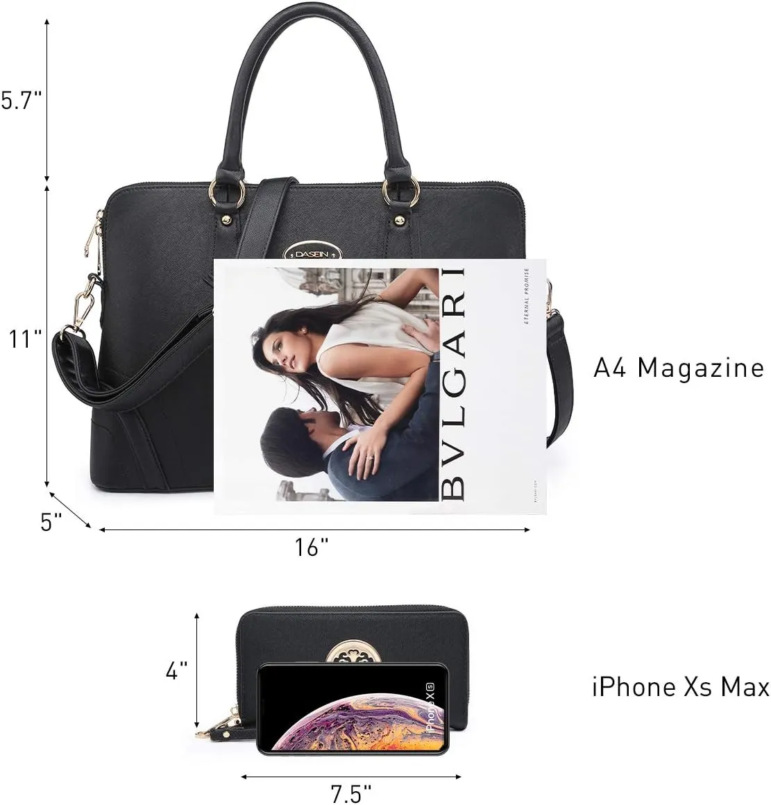 Dasein Women Two Tone Tote Colorblock Purses Handbags for Women Shoulder Work Bag
