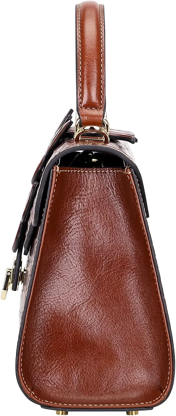 Designer Handbags for Women Crocodile Leather Crossbody Satchel Bag with Butterfly(66297 Red)