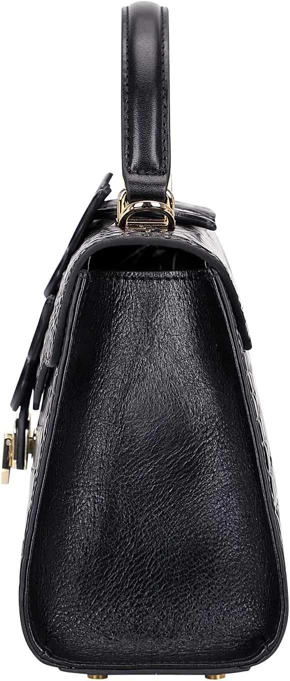 Designer Handbags for Women Crocodile Leather Crossbody Satchel Bag with Butterfly(66297 Red)