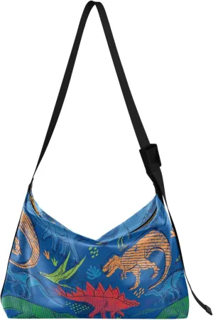 Dino Print Colored Soft Leather Hobo Bags for Women Women's Large Purse Fashion Animal Print Designer Hobo Handbags