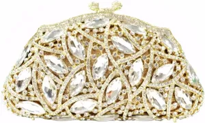 DJBM Luxury Money Pouch Crystal Clutch Purse Unique Glitter Evening Bag with Chain for Women Festival Party